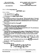 Đề thi khảo sát chất lượng lần I năm học 2015-2016 lớp 11 môn thi Toán